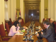 9 November 2012 The members of the Committee on the Diaspora and Serbs in the Region talk to the delegation of the Alliance of Serbian Societies of Slovenia 